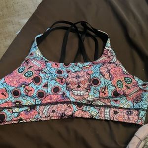 Sugar skull sports bra.
